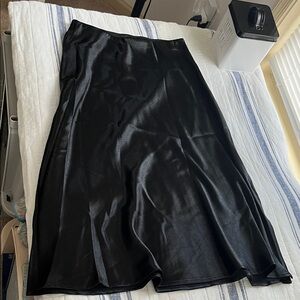 Elegant Black Women's Satin Skirt